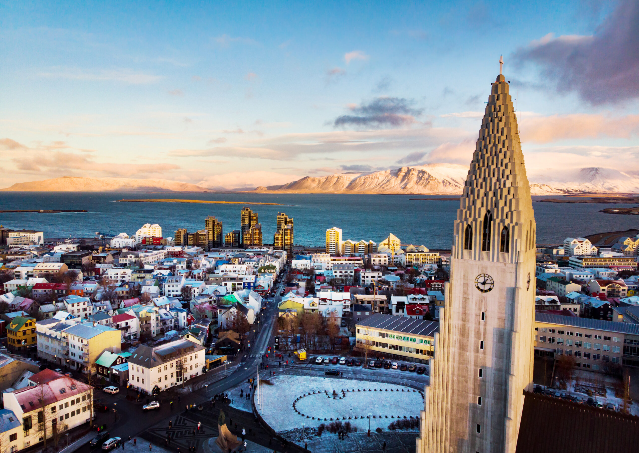 Hallgrimskirkja,Church,And,Reykjavik,Cityscape,In,Iceland,Aerial,View