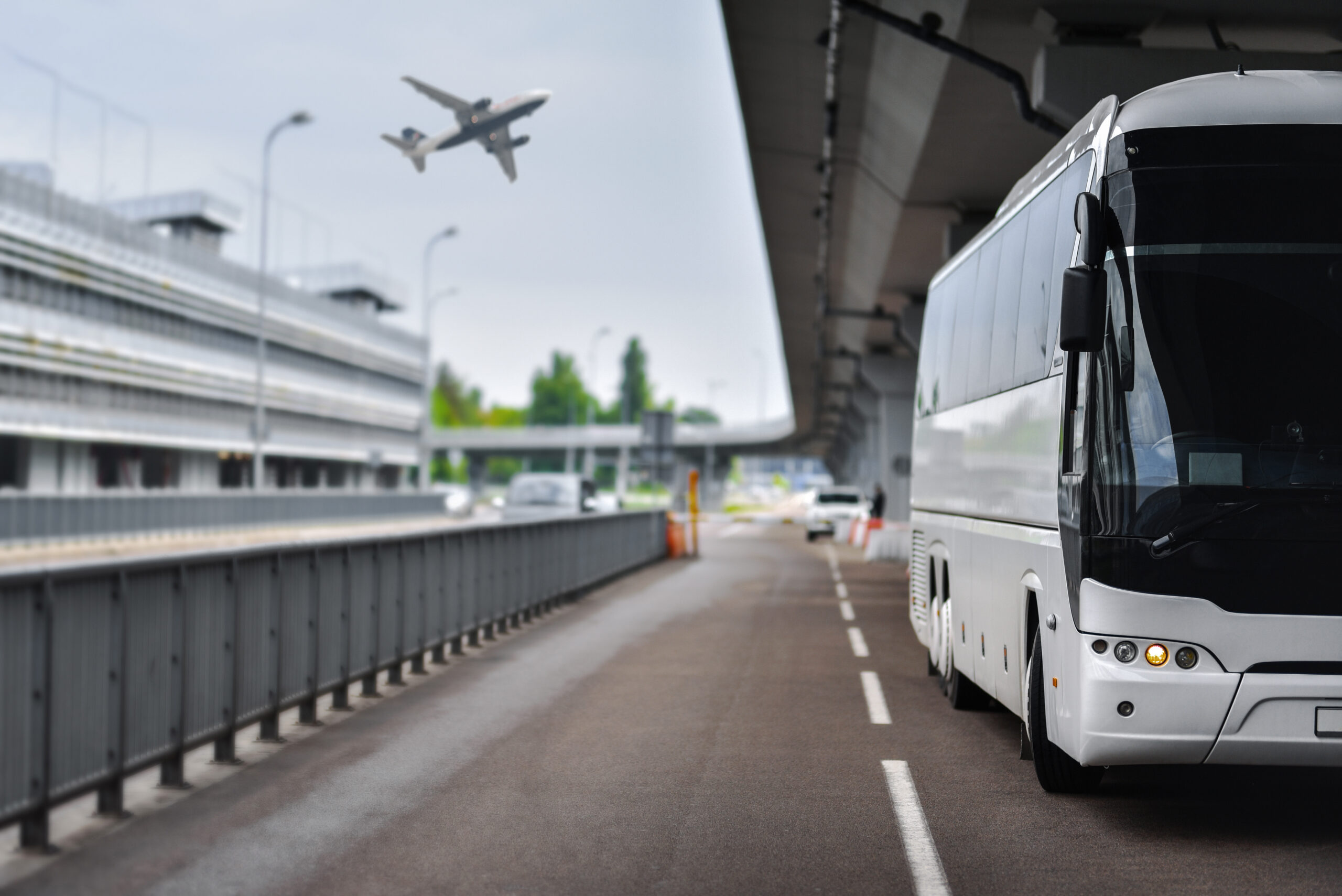 Shuttle,Bus,Brought,People,To,The,Airport,For,The,Flight