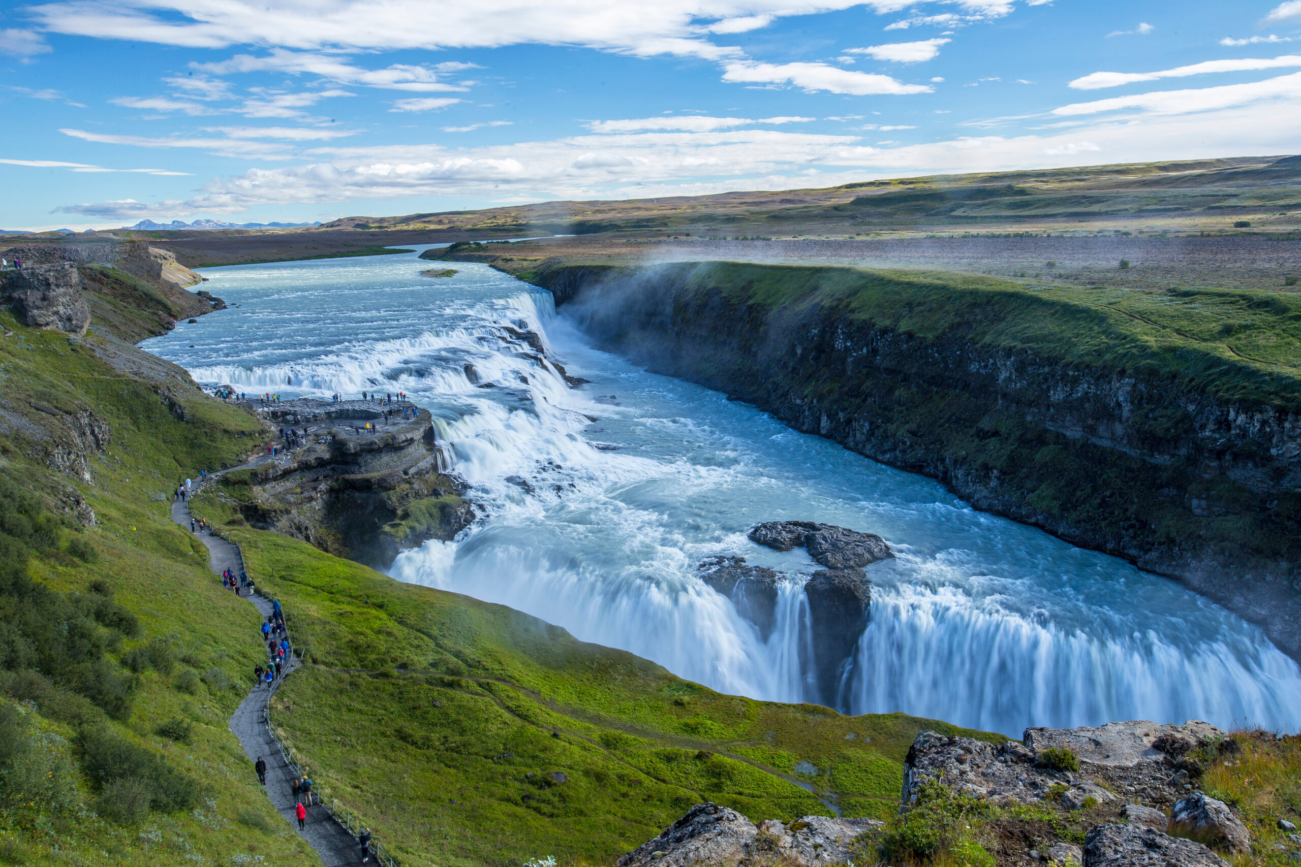 Gullfoss,Waterfall,From,The,Viewpoint,Above.,Iceland