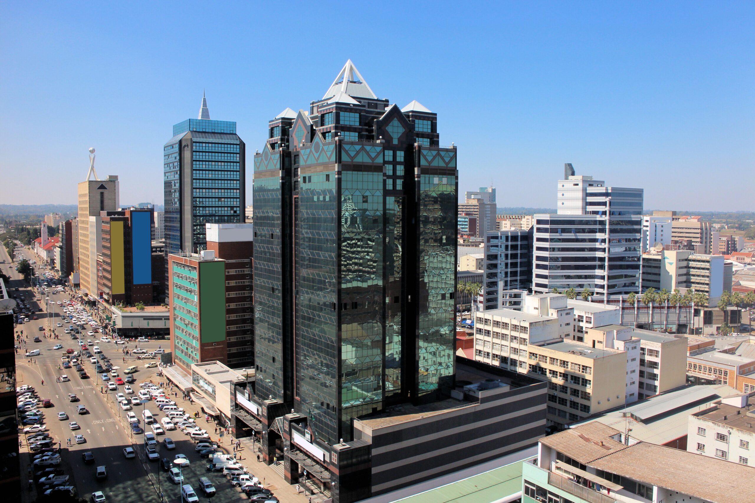 Aerial,View,On,The,Main,Street,Of,Harare,In,Zimbabwe