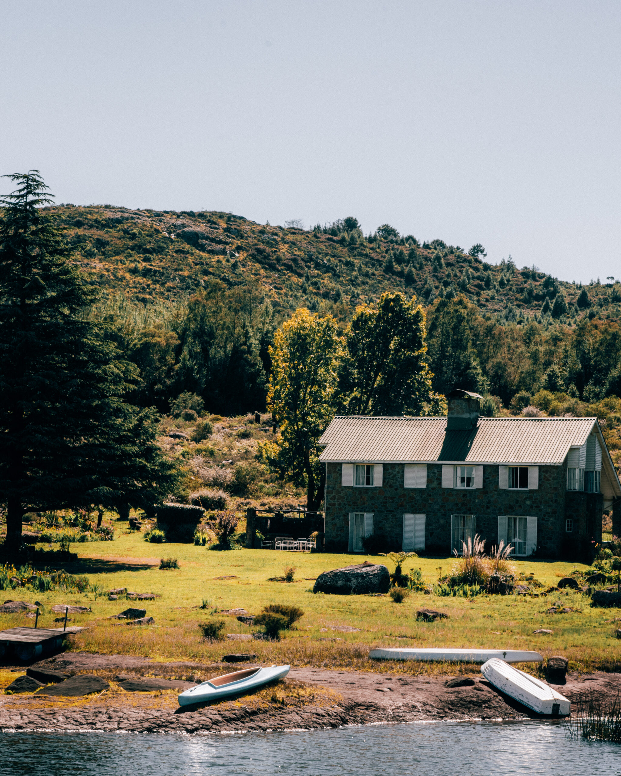 Mountain,Cottage,With,Boats,Sunny