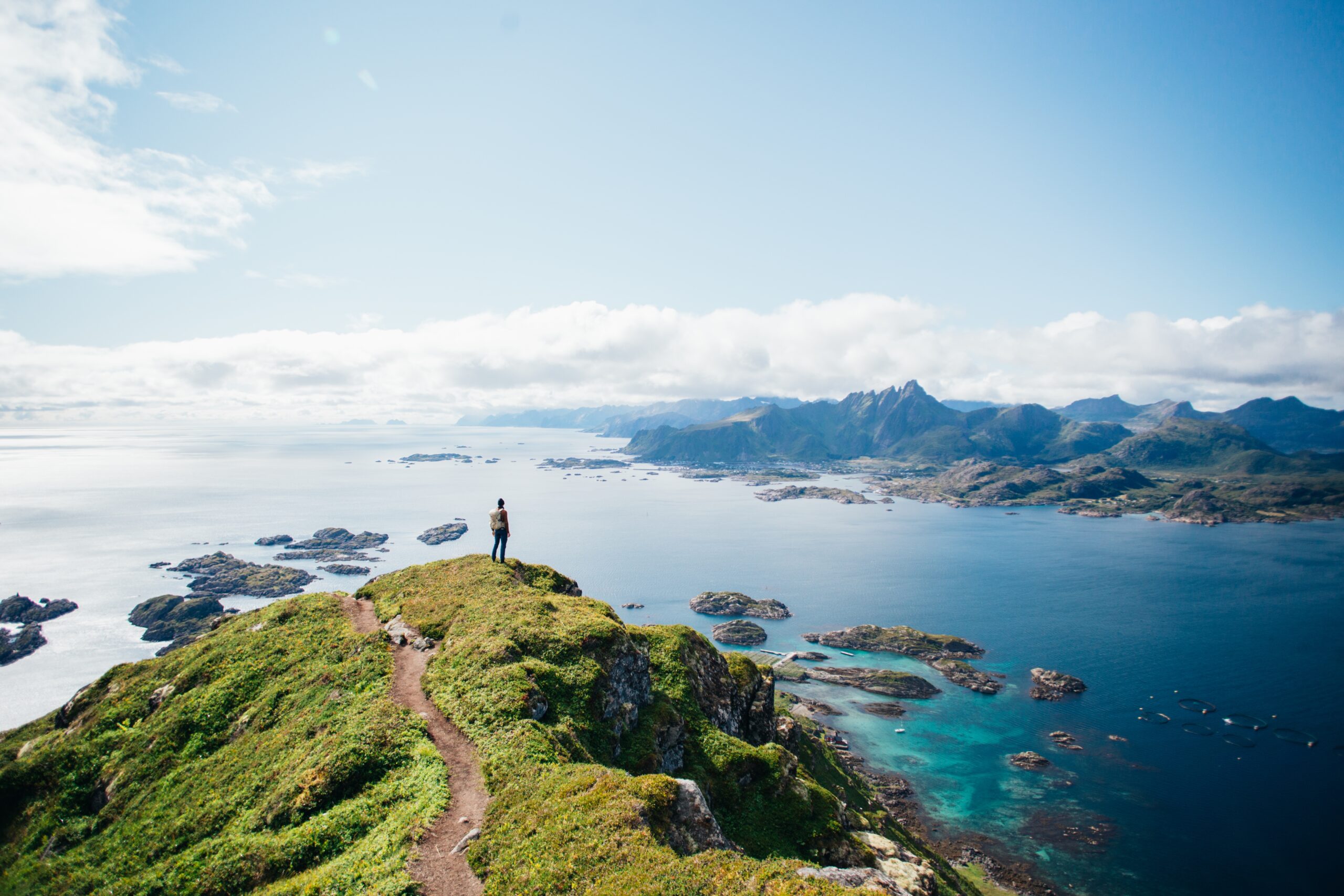 Amazing,Epic,Shot,Of,Young,Man,Hiker,Stand,On,Top