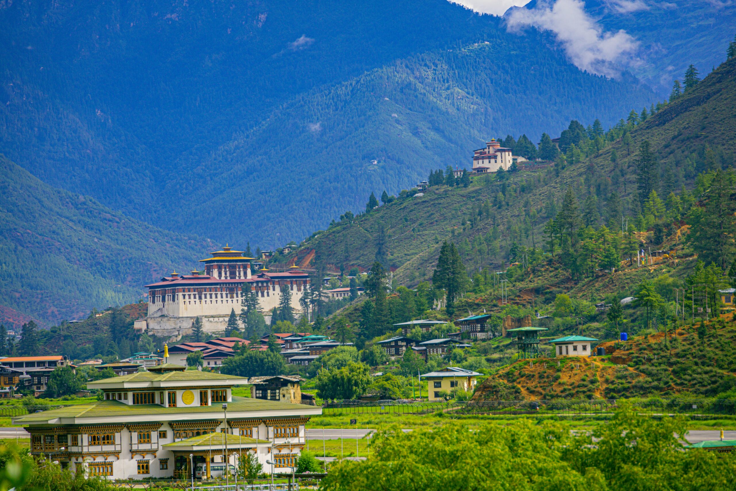 A,Beautiful,Photo,Of,Bhutan’s,Only,International,Airport,At,Paro