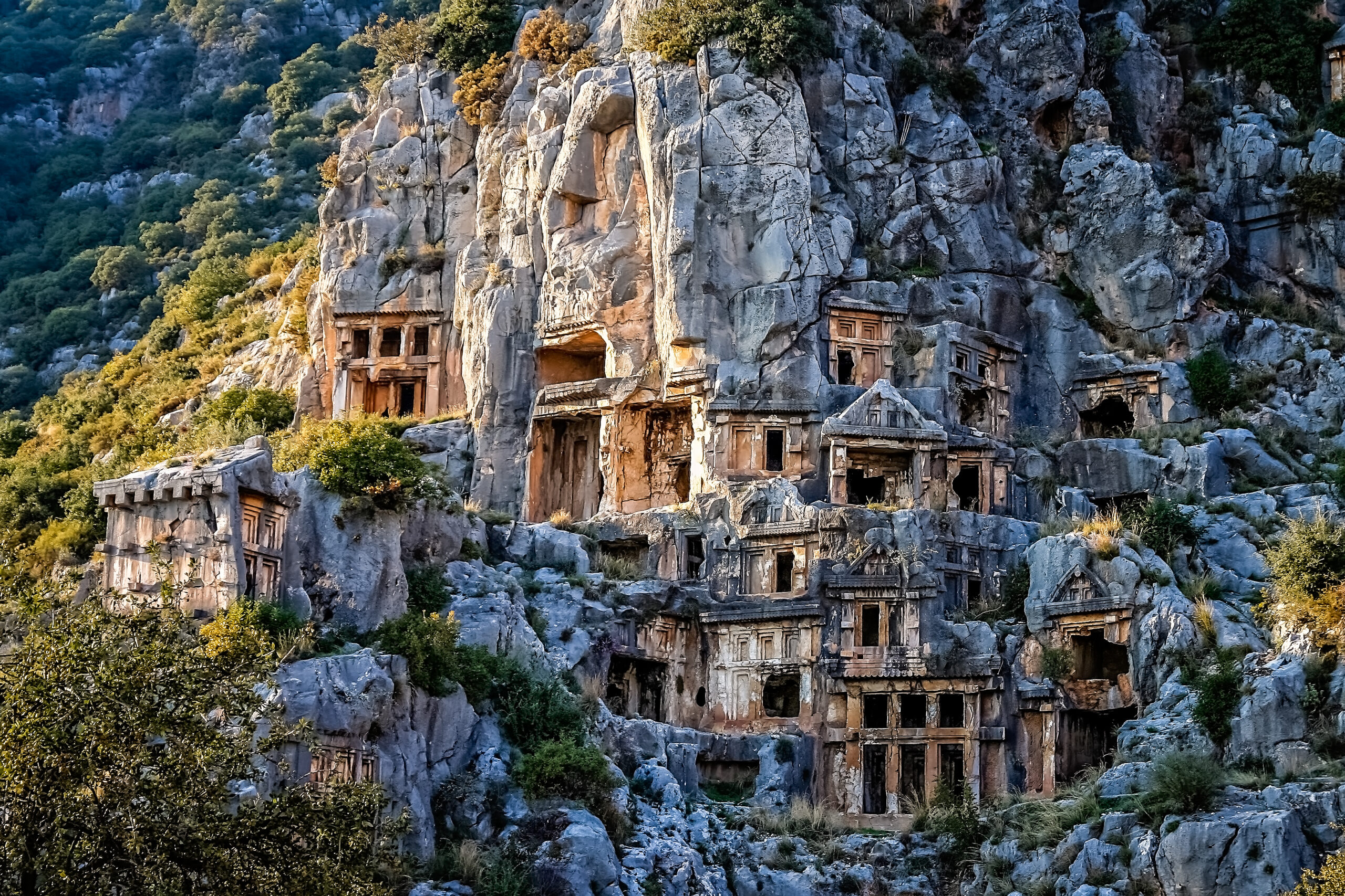 Archeological,Remains,Of,The,Lycian,Rock,Cut,Tombs,In,Myra,